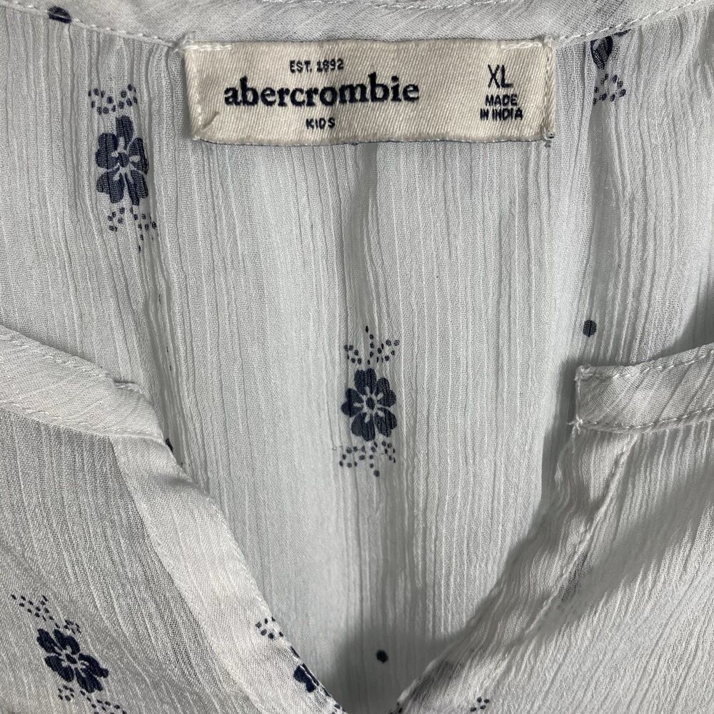 Abercrombie Kids Girls Babydoll Top Size XL Sheer Floral Fairy Boho Peasant - Picture 8 of 9